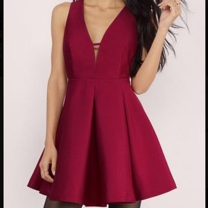 TOBI SAVE THE DATE SKATER DRESS IN Wine